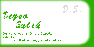 dezso sulik business card